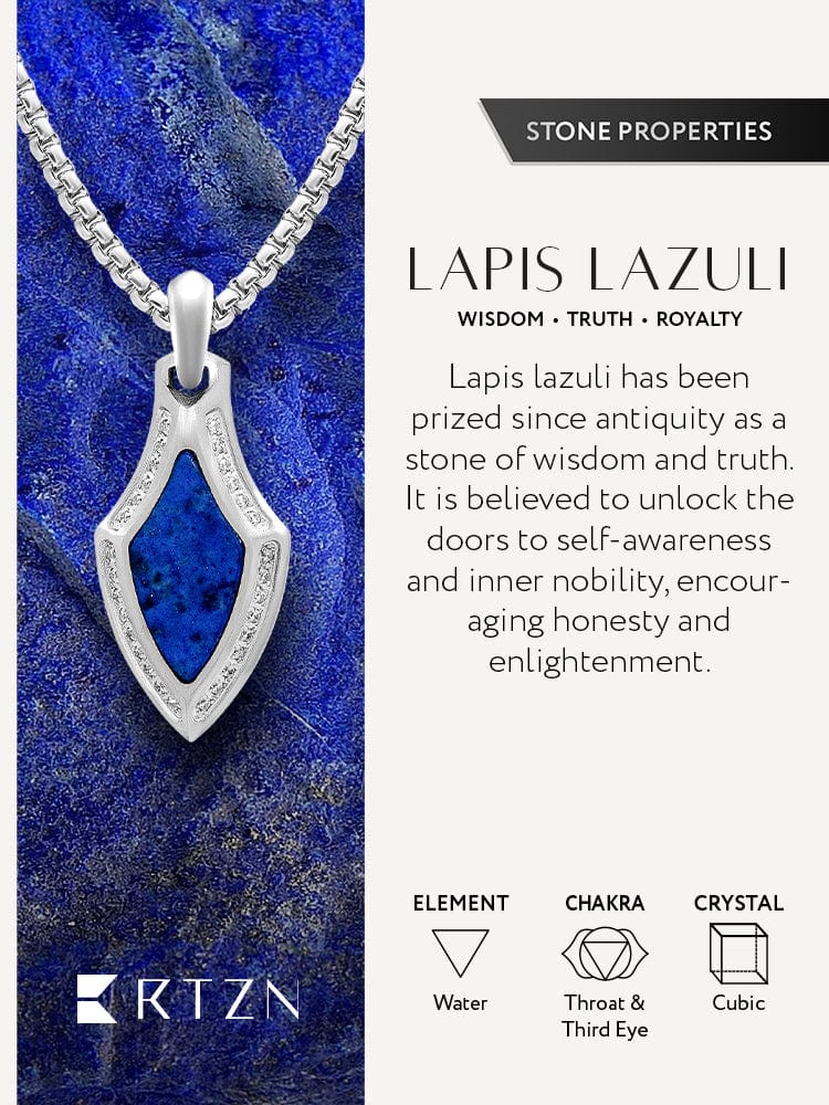 Lapis Lazuli Arrowhead Pendant Necklace RTZN