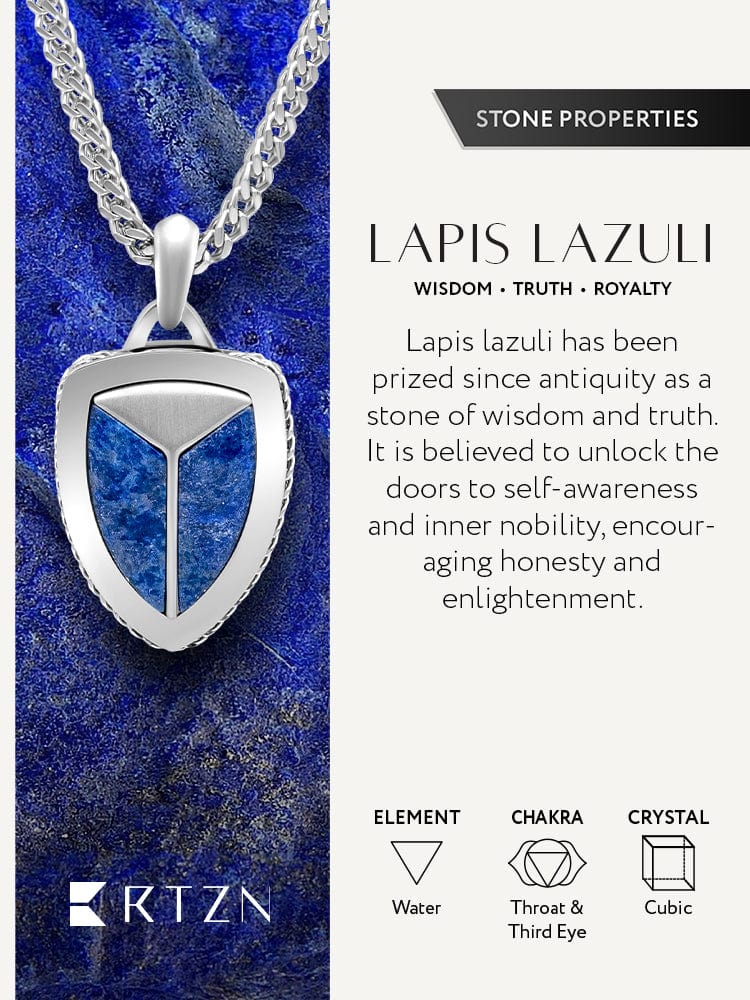 Lapis Lazuli Shield Pendant Necklace RTZN