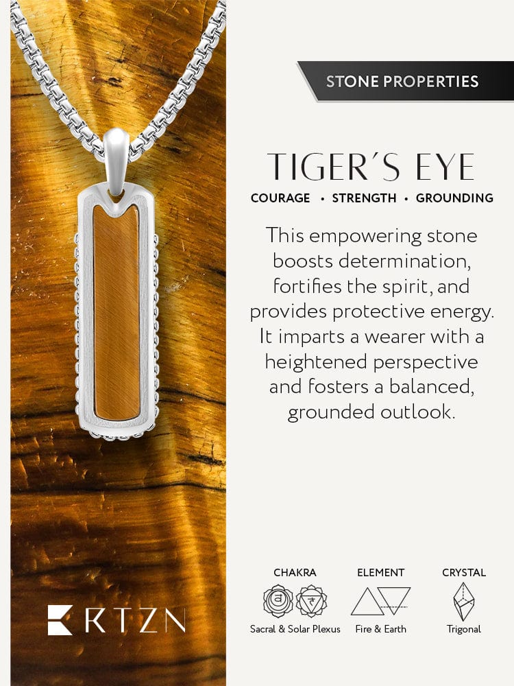 Tiger Eye Column Pendant Necklace RTZN