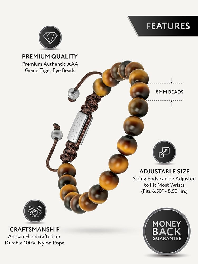 Men's Tiger’s Eye Beaded Bracelet - Bali