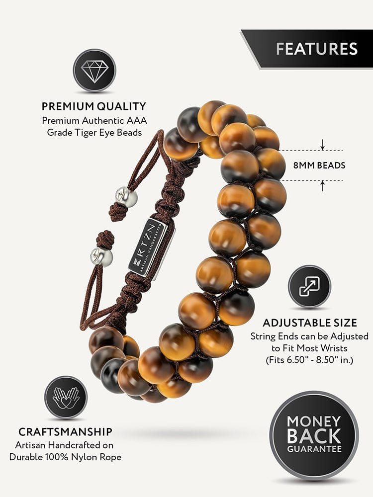 Men's Tiger’s Eye Beaded Bracelet - Morocco RTZN