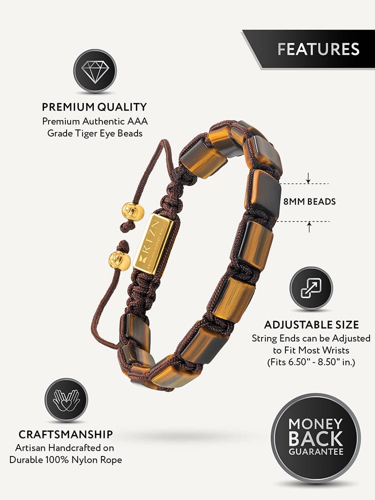 Men's Tiger’s Eye Beaded Bracelet - Havana RTZN