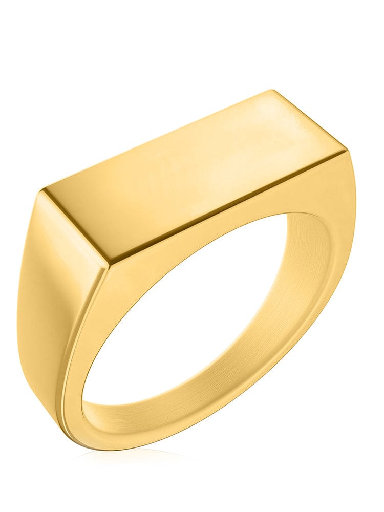 Amazon Golden Rings Rectangle Signet Rings (Gold)