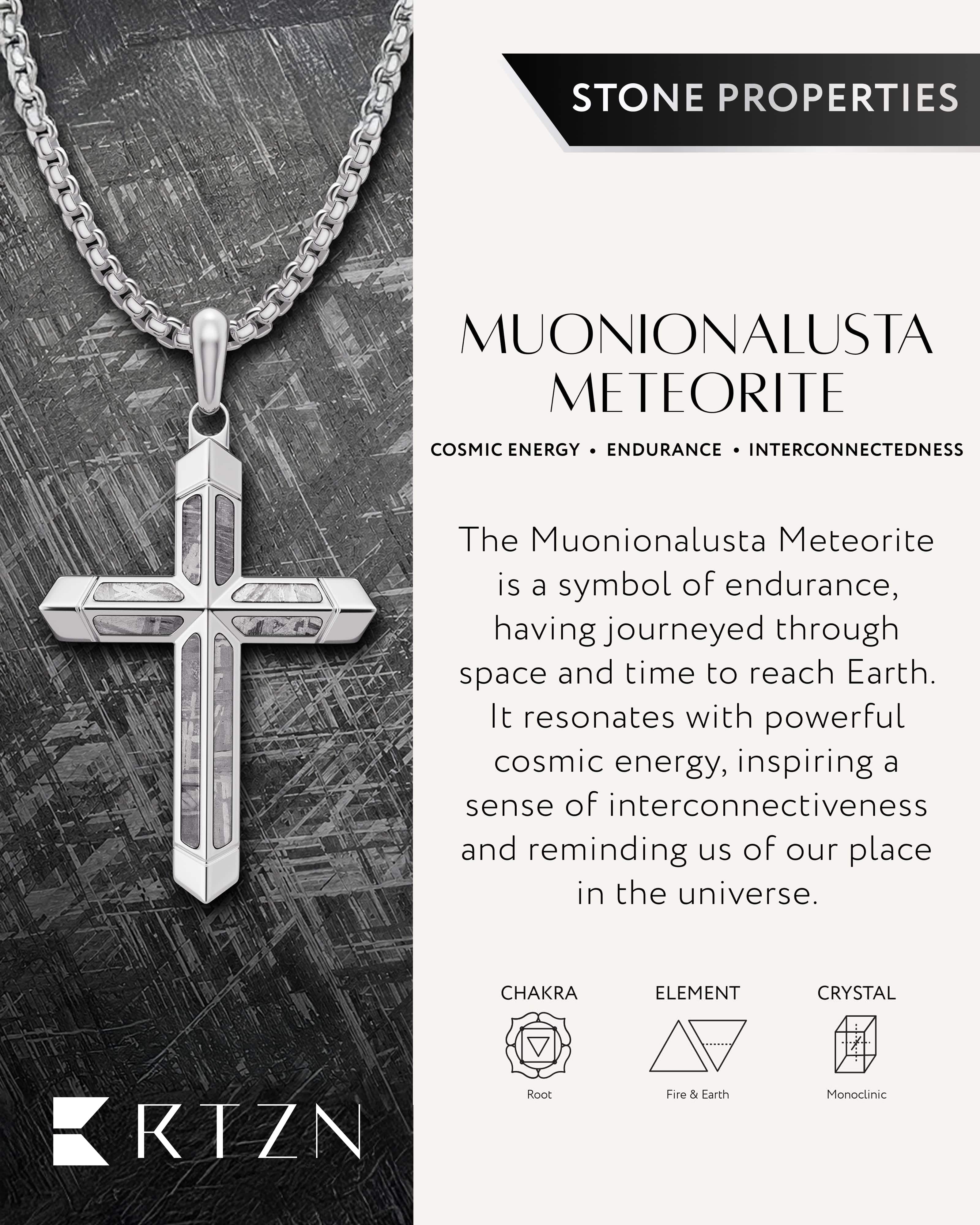 Meteorite Cross Pendant Necklaces (Silver)