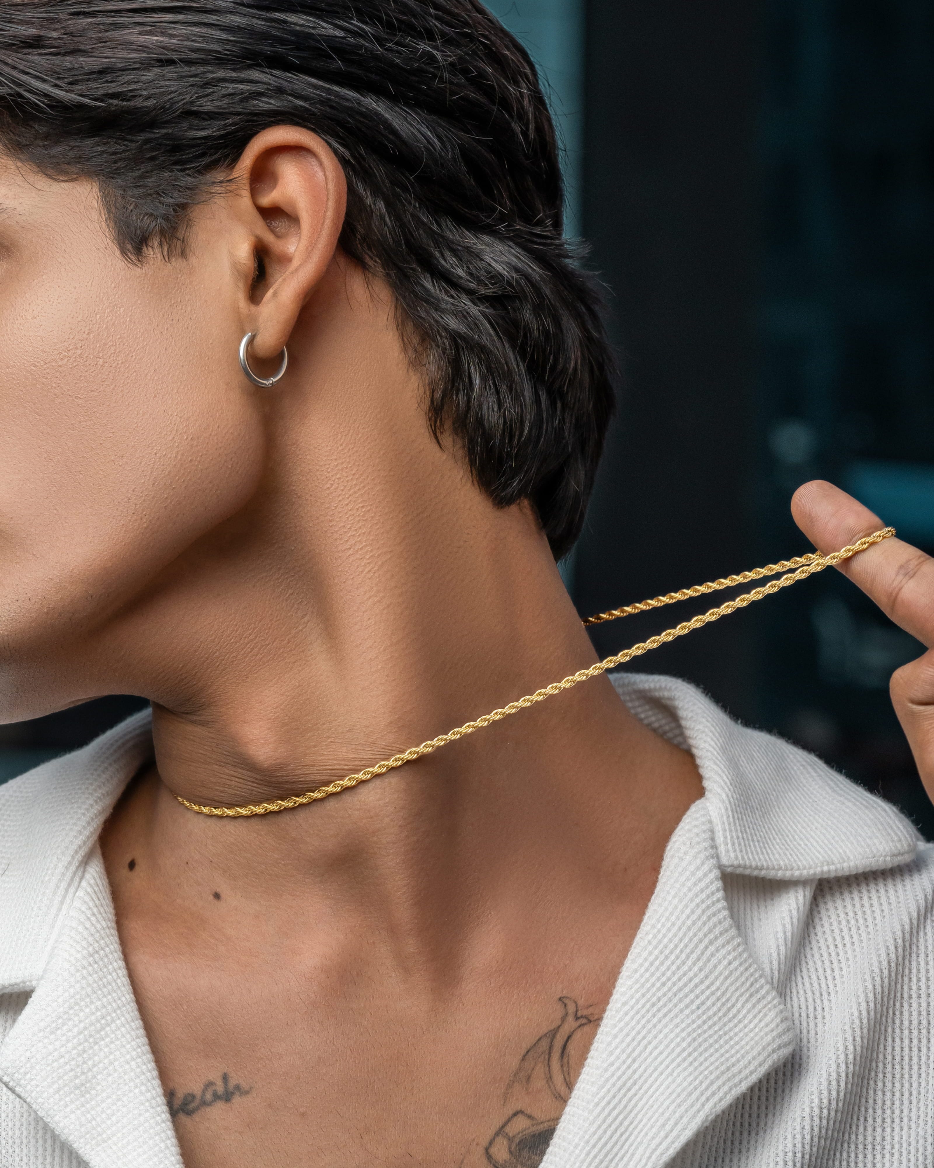 3mm Gold Rope Chain for Men Necklace – RTZN