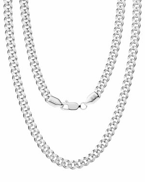 Cadena de eslabones cubanos de plata (5 mm)