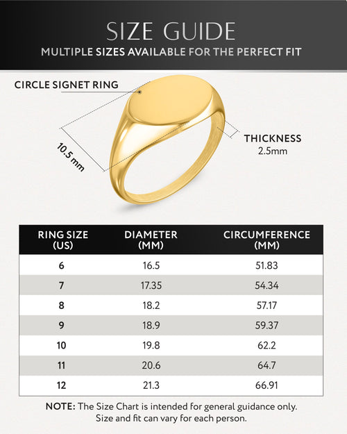 Round Signet Rings (Gold) RTZN