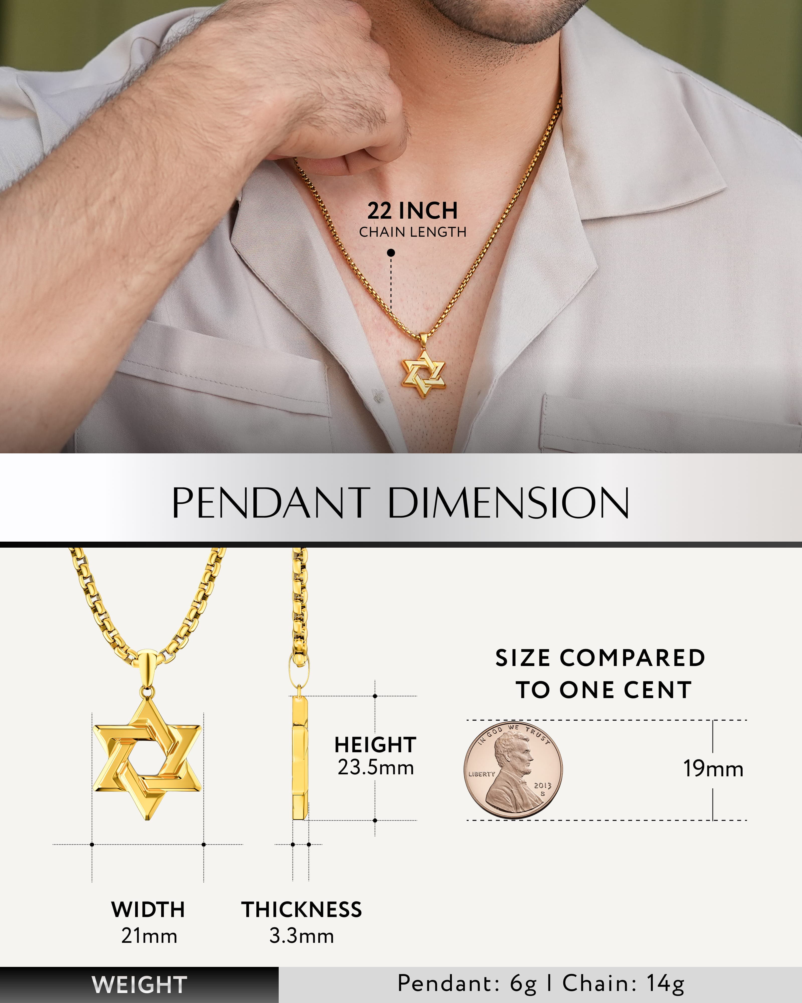 Star of David Pendant (Gold)