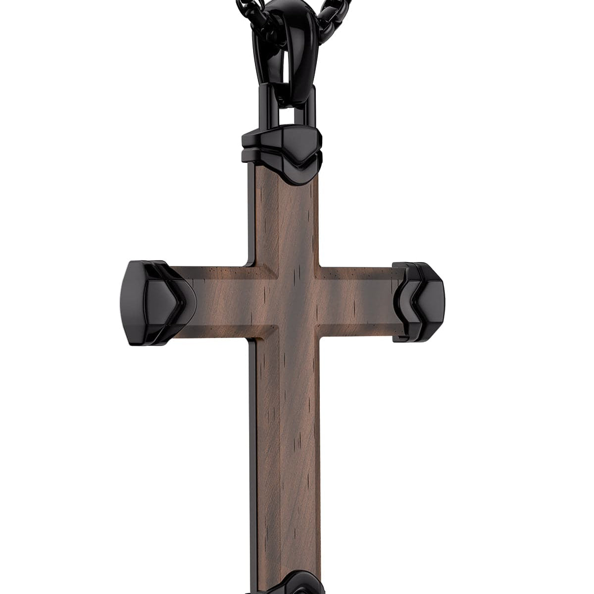 Ebony Wood Cross Pendant Black | Men's Cross Necklace