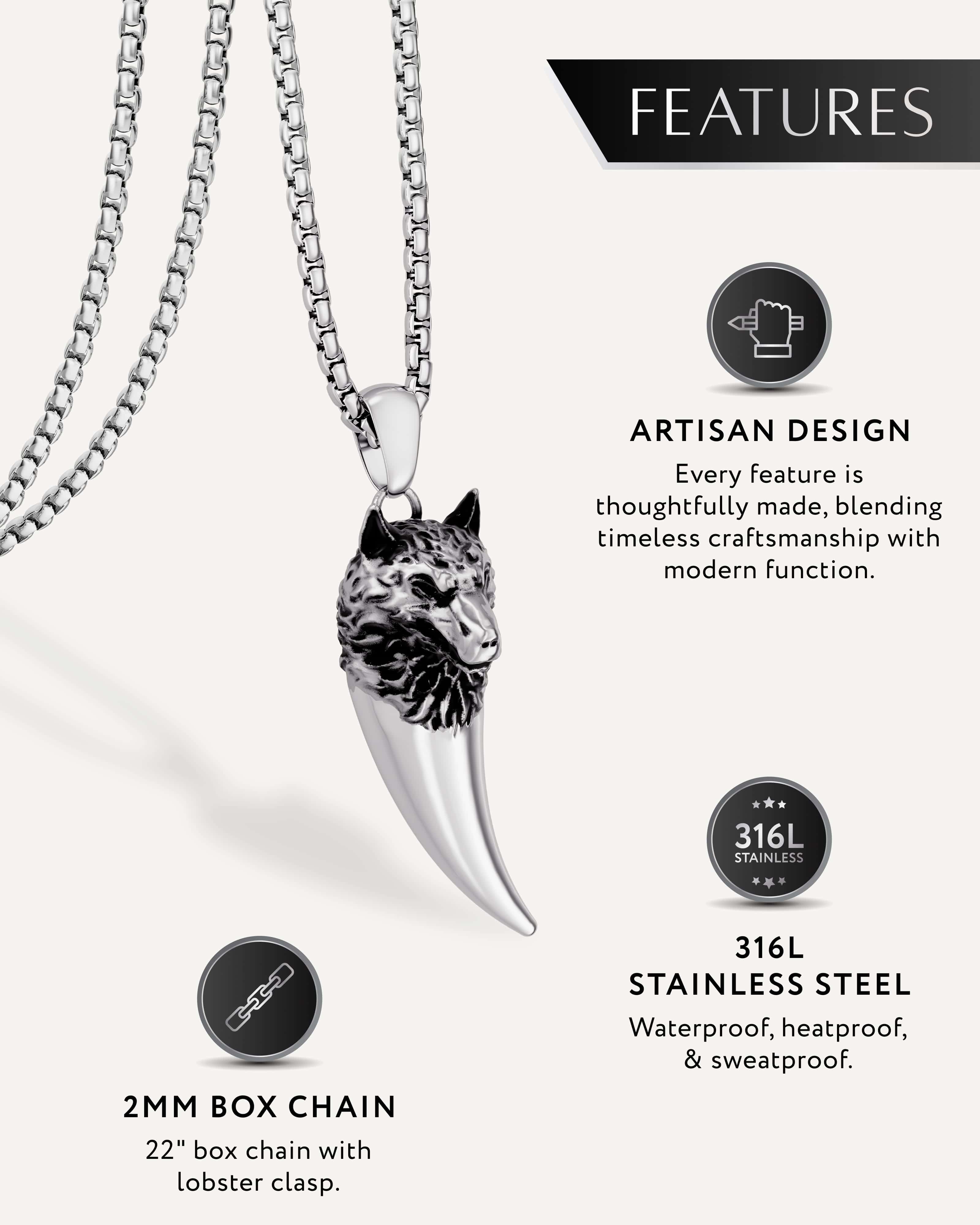 Wolf Fang Pendant (Silver)