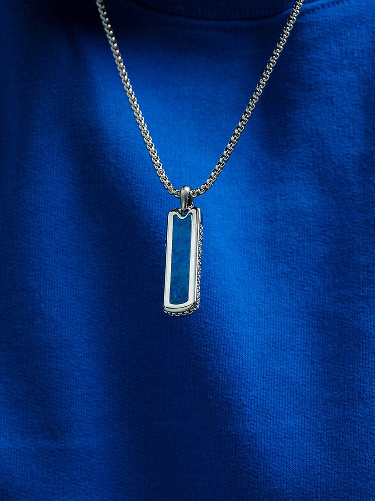 Lapis Lazuli Column Pendant Necklace