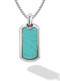Turquoise Dog Tag Pendant Necklace RTZN