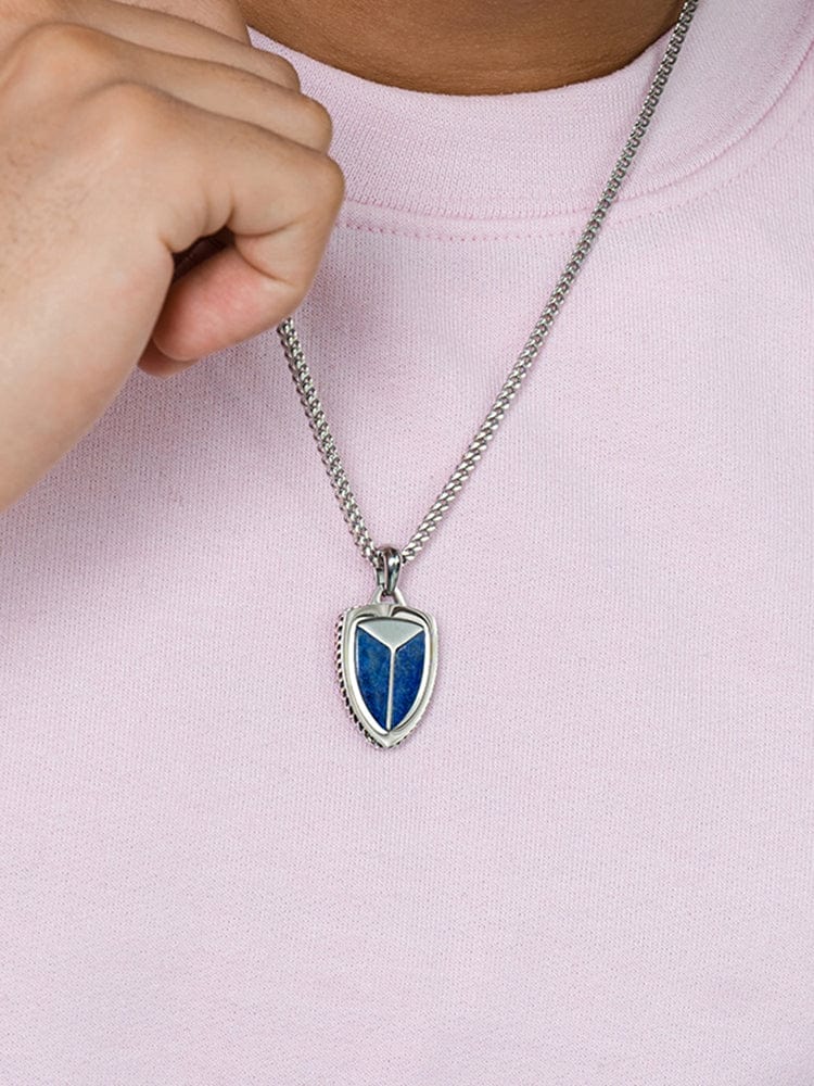 Lapis Lazuli Shield Pendant Necklace