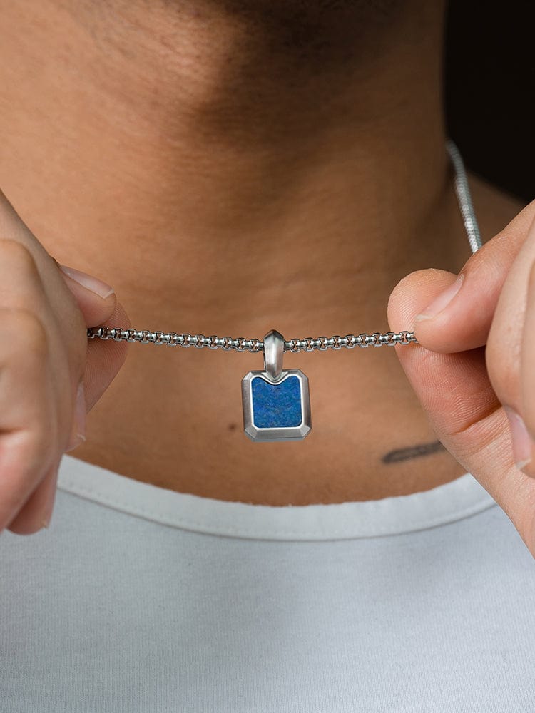 Lapis Lazuli Square Pendant Necklace RTZN